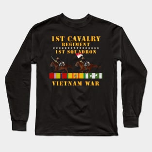 1st Squadron, 1st Cavalry Regiment - Vietnam War wt 2 Cav Riders and VN SVC X300 Long Sleeve T-Shirt